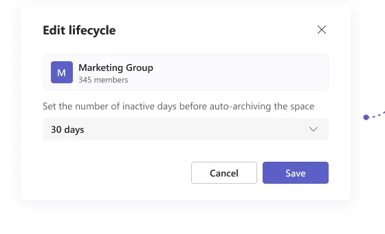 Edit lifecycle dialog: set inactive days before auto-archiving