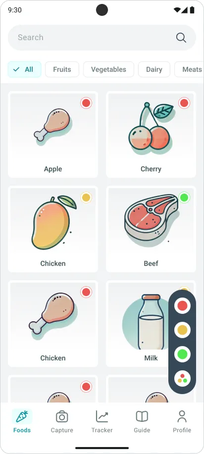 Food library screen