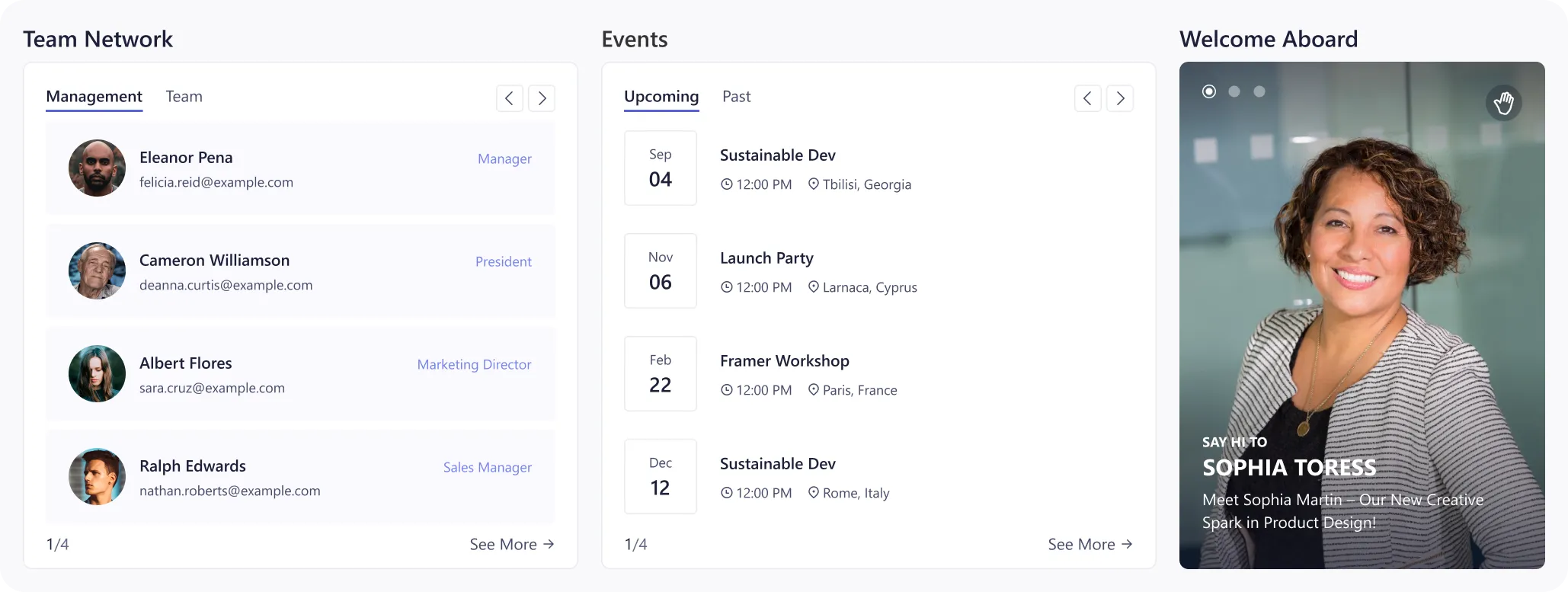 People and events module